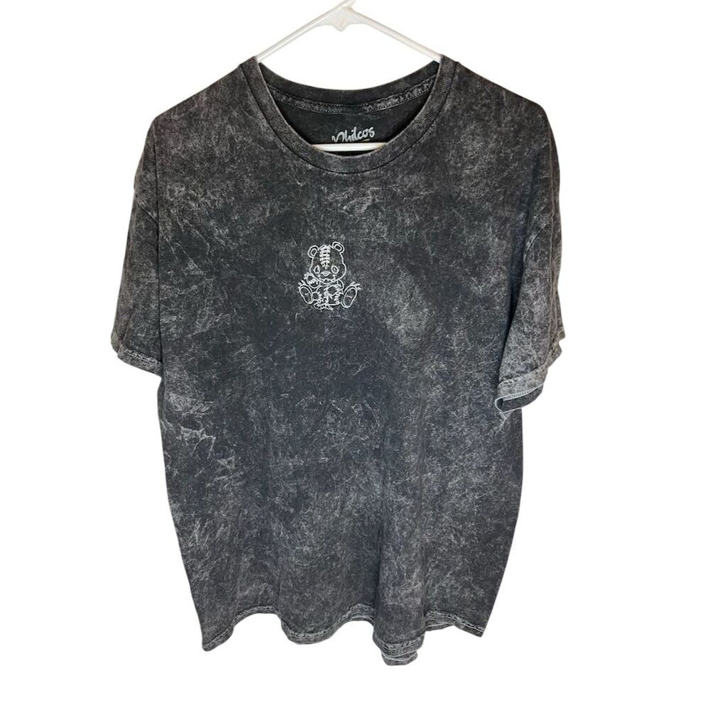 Philcos Unisex L Gray Acid Wash T-Shirt Stitched Bear Graphic Vintage